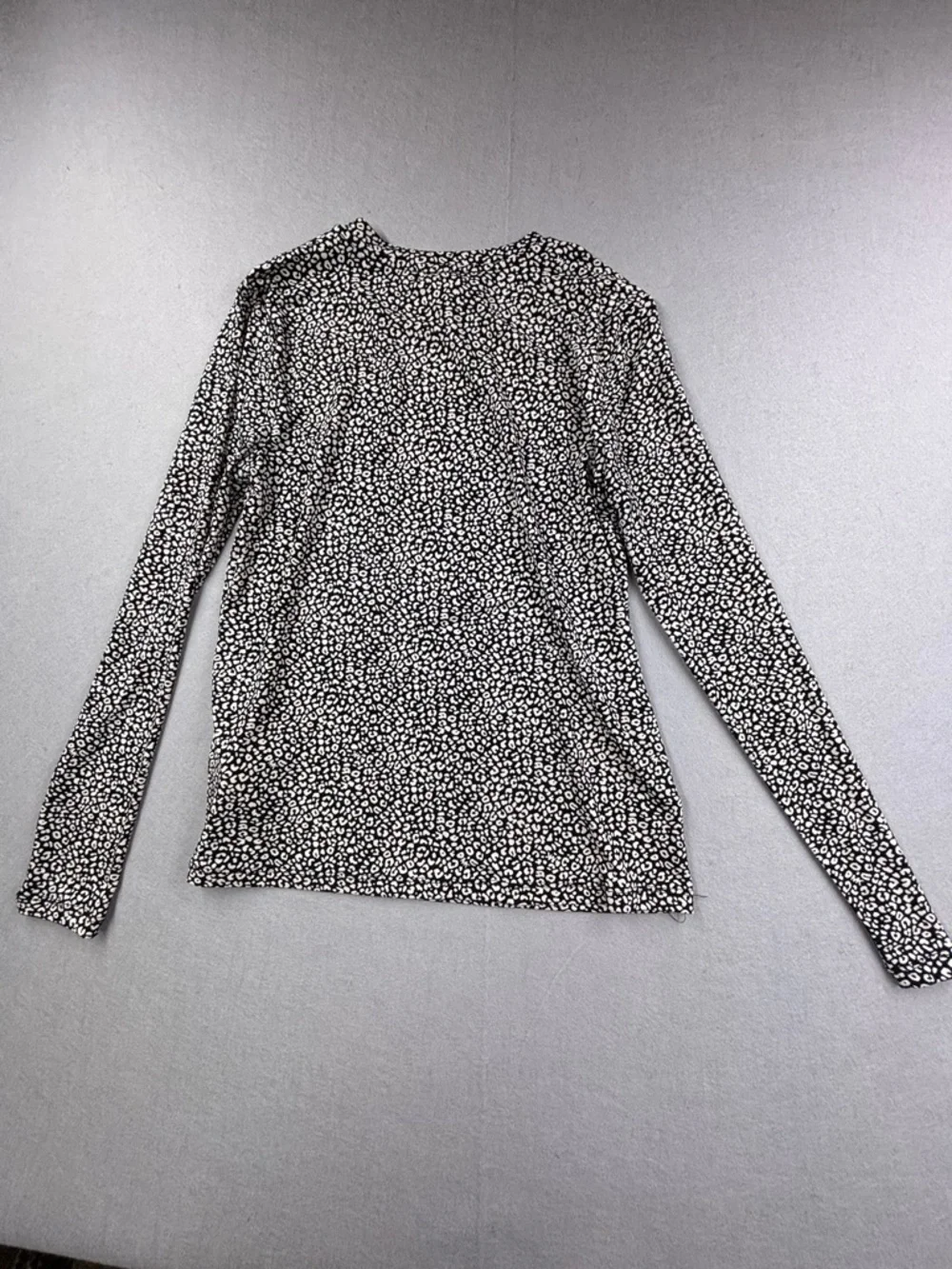 Michael Kors Black and White‎ Long Sleeve Printed Blouse